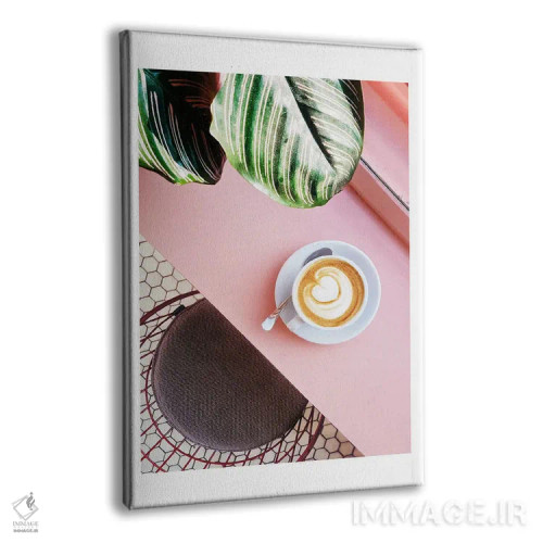 تابلو دکوراتیو پوستر قهوه صورتی اثر نائومی دیویس - نمای پرسپکتیو محصول