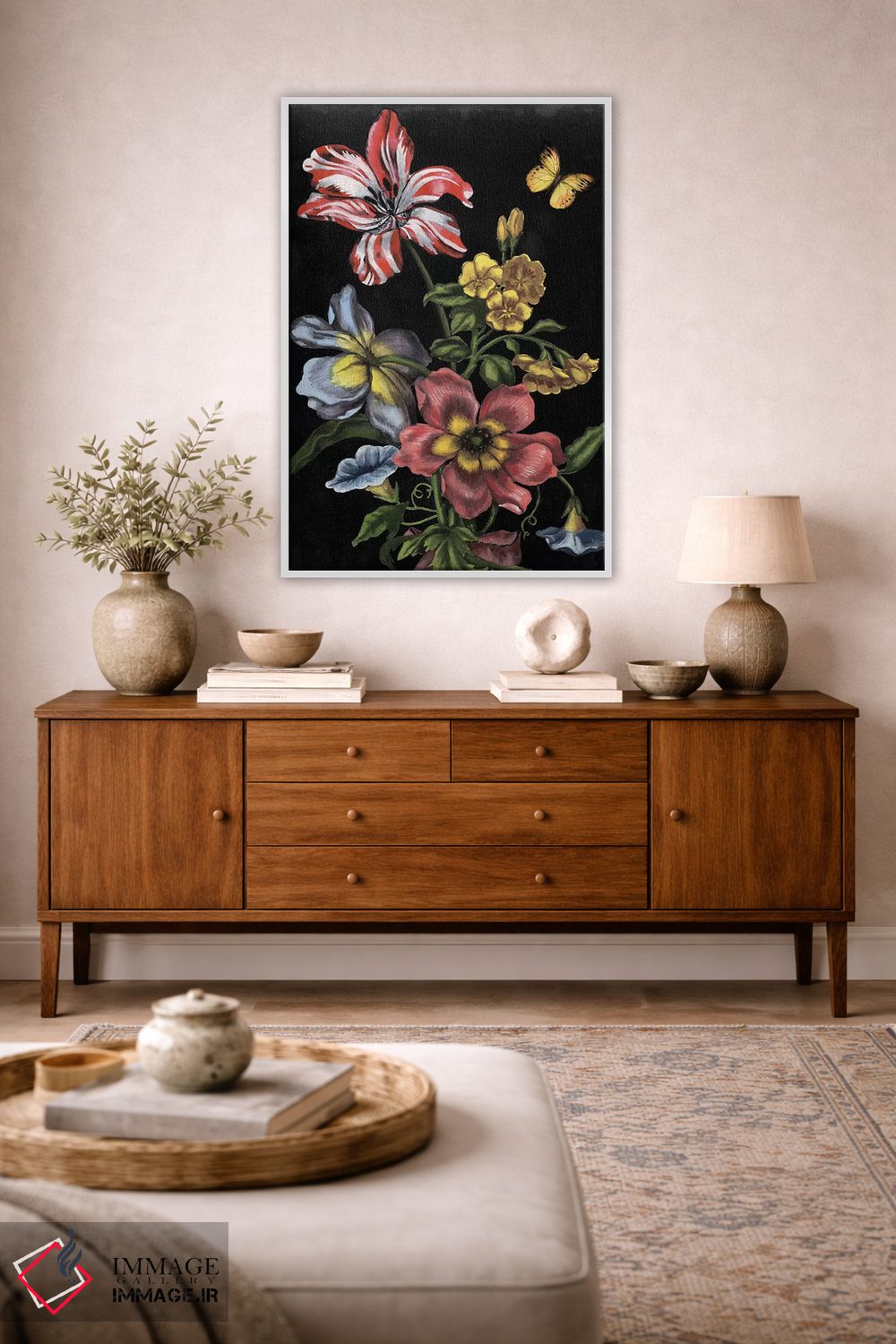 تابلو دکوراتیو گل های تیره یک اثر نائومی مک کاویت - D4W