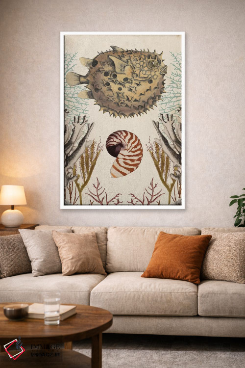 تابلو دکوراتیو مجموعه حیوانات عتیقه: ماهی بادکنکی اثر نائومی مک کاویت - D1W