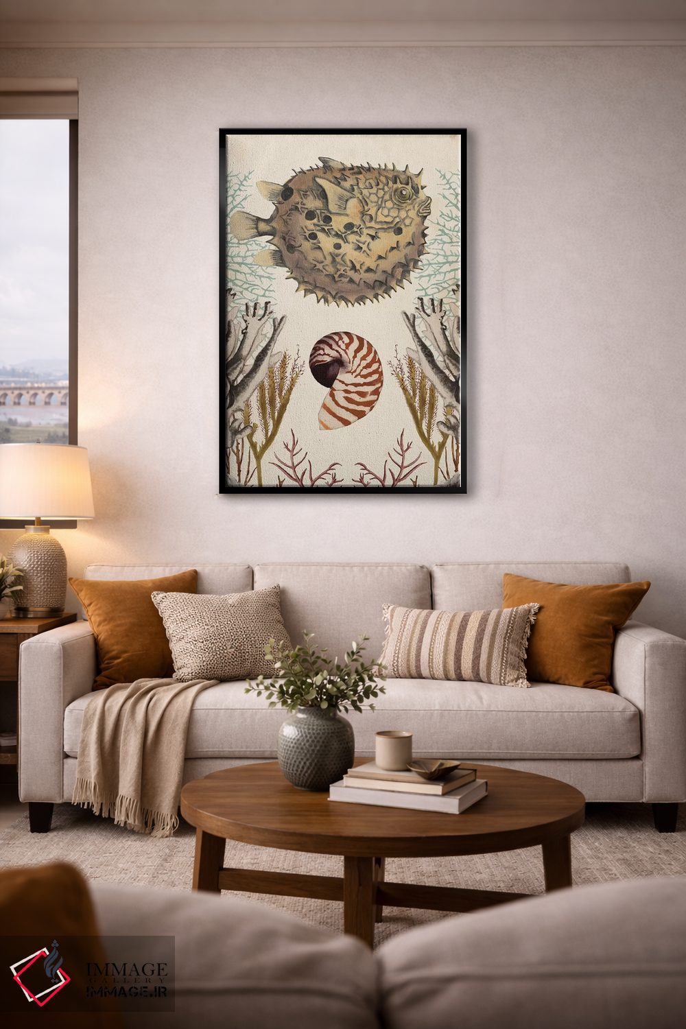 تابلو دکوراتیو مجموعه حیوانات عتیقه: ماهی بادکنکی اثر نائومی مک کاویت - D3B