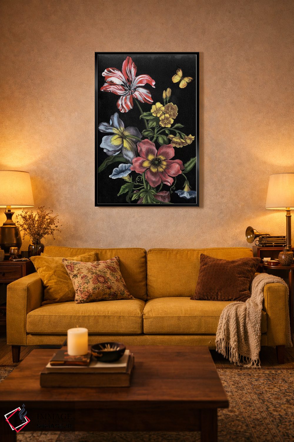 تابلو دکوراتیو گل های تیره یک اثر نائومی مک کاویت - D5B