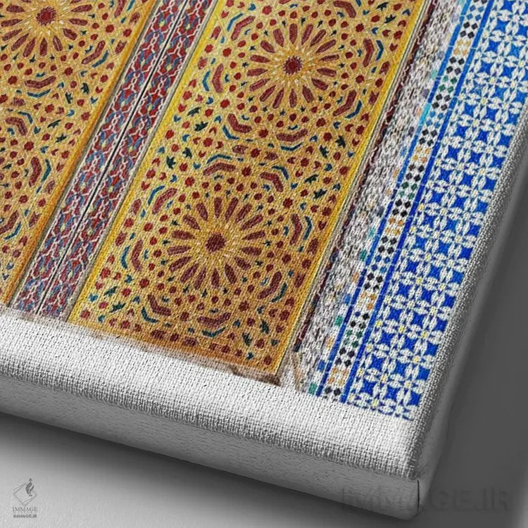 تابلو دکوراتیو درب موزاییکی مراکشی اثر نائومی دیویس - نمای نزدیک بافت بوم