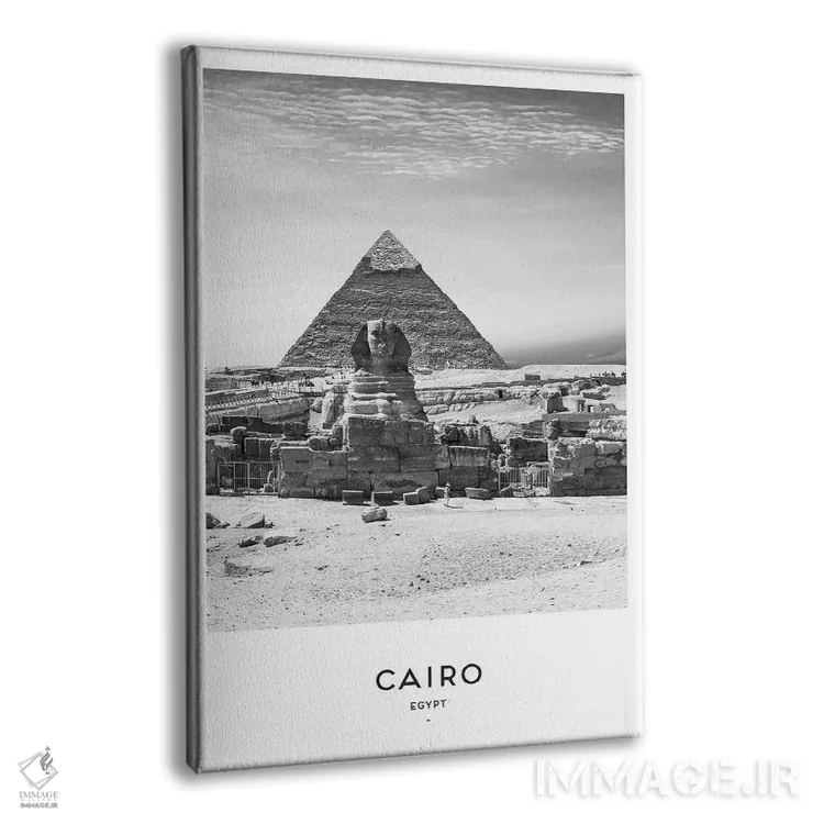 تابلو دکوراتیو قاهره مصر سیاه و سفید اثر نائومی دیویس - نمای پرسپکتیو محصول