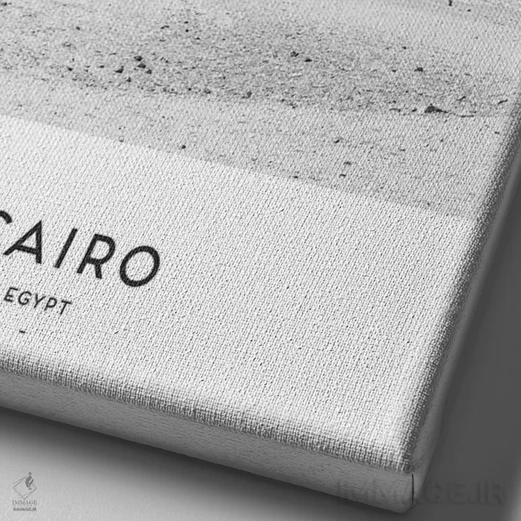 تابلو دکوراتیو قاهره مصر سیاه و سفید اثر نائومی دیویس - نمای نزدیک بافت بوم