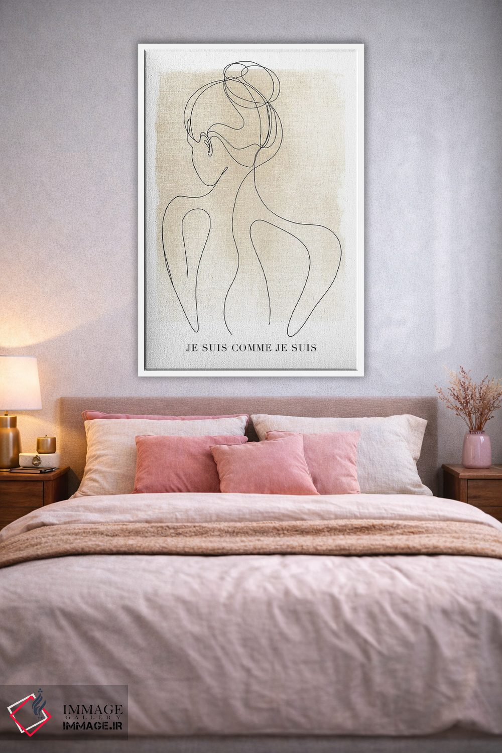 تابلو مینیمال زن با طراحی خطی مینیمال اثر نائومی دیویس - D1W