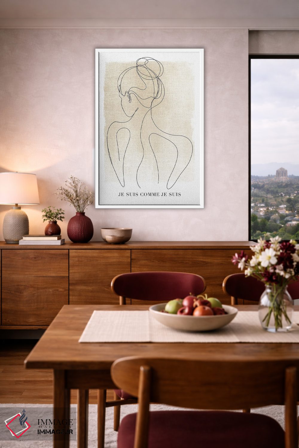 تابلو مینیمال زن با طراحی خطی مینیمال اثر نائومی دیویس - D4W