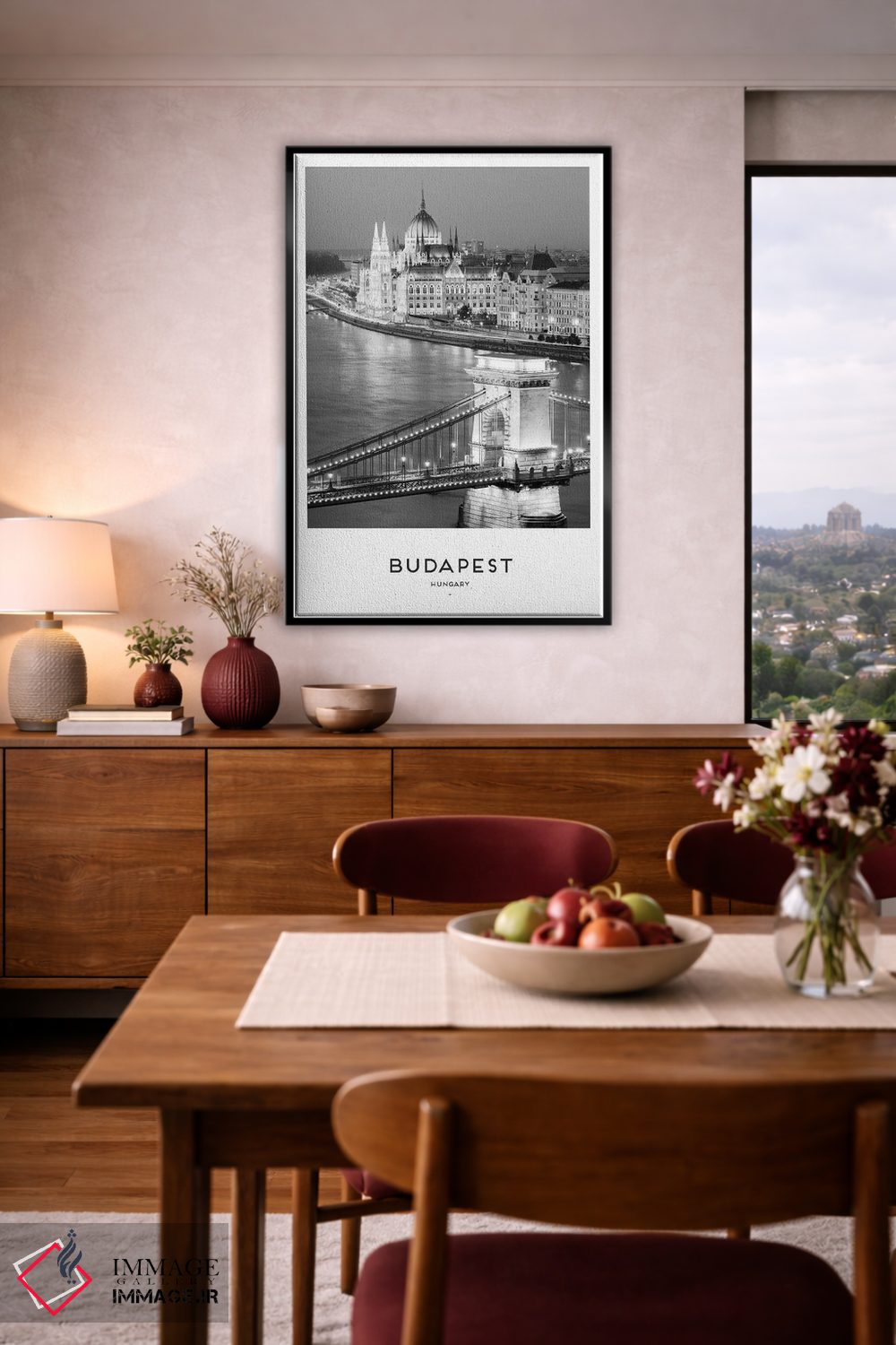 تابلو دکوراتیو بوداپست و پراگ سیاه و سفید اثر نائومی دیویس - D4B