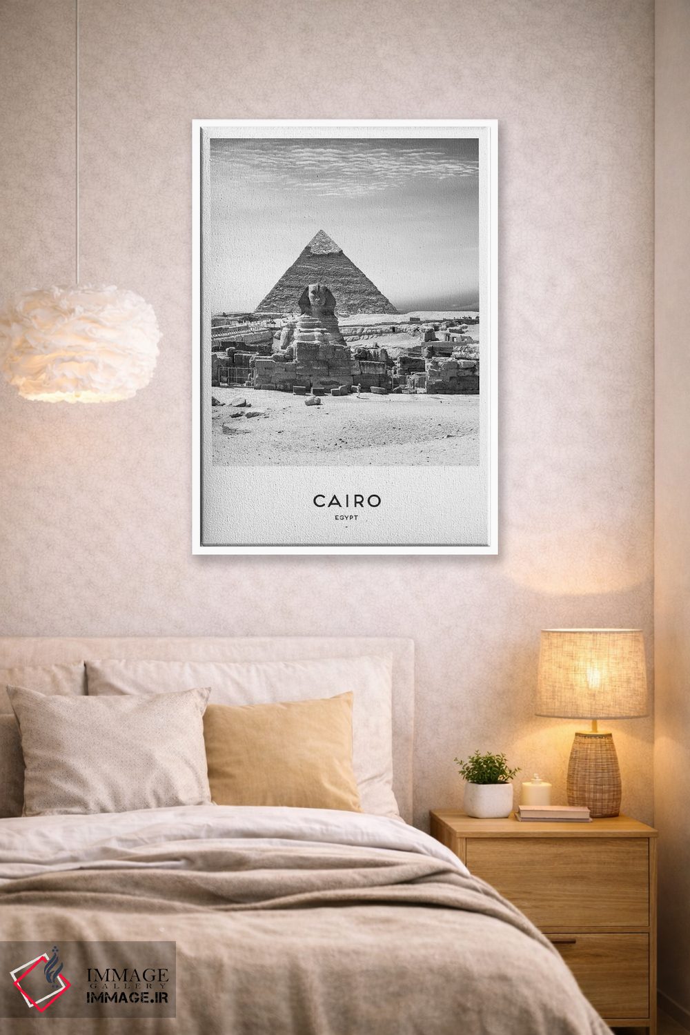 تابلو دکوراتیو قاهره مصر سیاه و سفید اثر نائومی دیویس - D1W