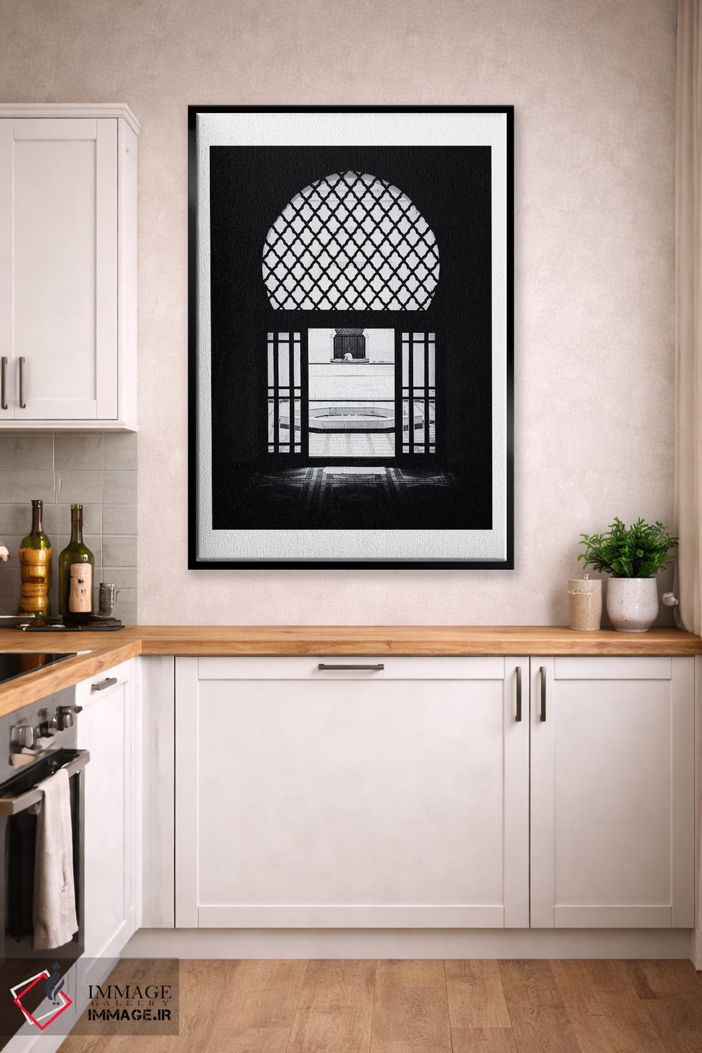 تابلو دکوراتیو پنجره در مراکش سیاه و سفید اثر نائومی دیویس - D2B