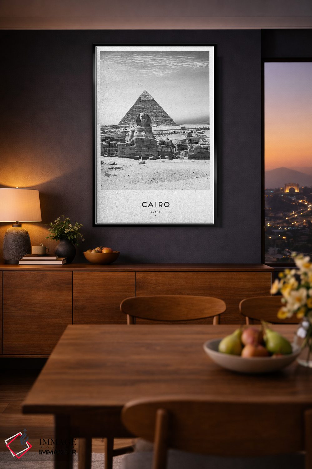 تابلو دکوراتیو قاهره مصر سیاه و سفید اثر نائومی دیویس - D2B