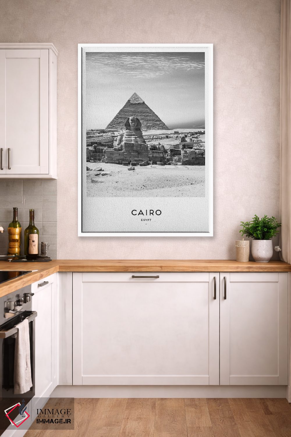 تابلو دکوراتیو قاهره مصر سیاه و سفید اثر نائومی دیویس - D6W