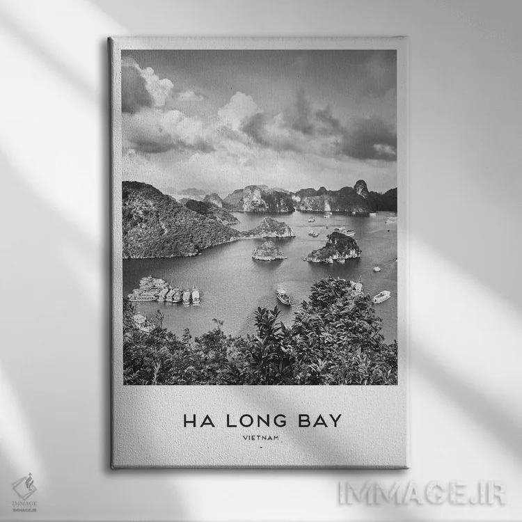 تابلو دکوراتیو خلیج ها لونگ ویتنام اثر نائومی دیویس - نمای روبهرو روی دیوار