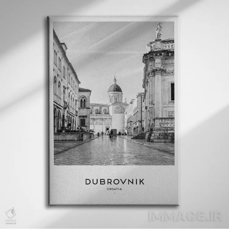 تابلو دکوراتیو دوبروونیک کرواسی اثر نائومی دیویس - نمای روبهرو روی دیوار