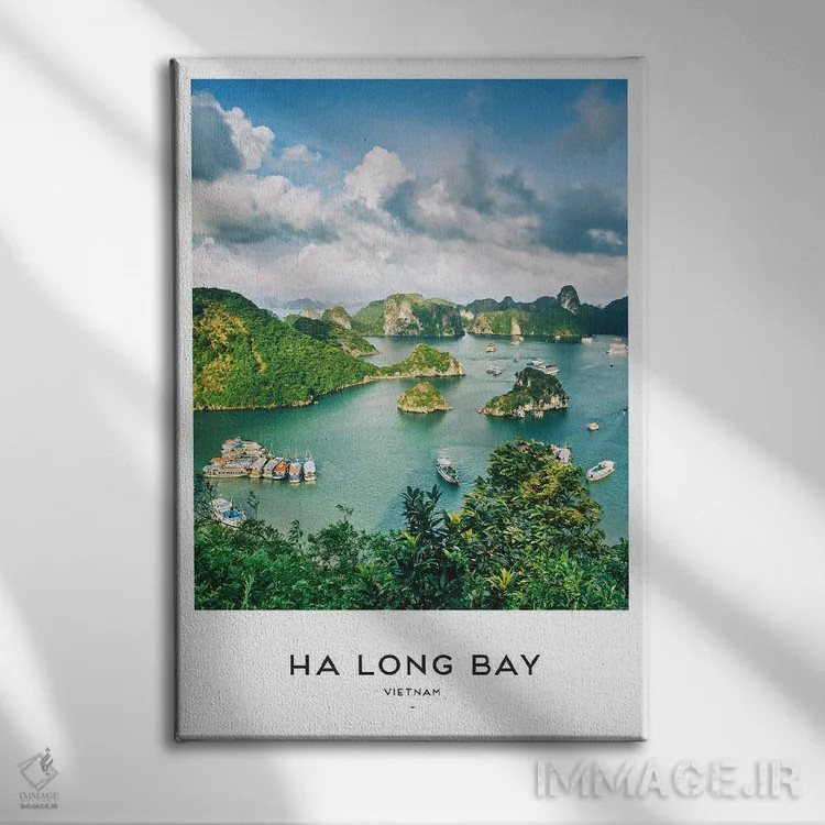 تابلو دکوراتیو خلیج ها لونگ ویتنام اثر نائومی دیویس - نمای روبهرو روی دیوار