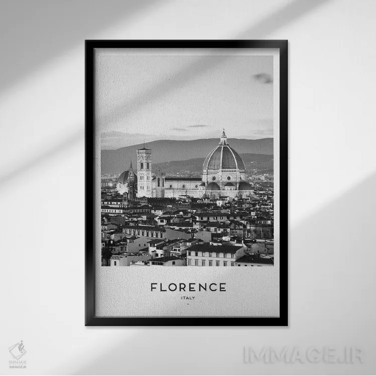 تابلو دکوراتیو فلورانس ایتالیا اثر نائومی دیویس - نمای قابدار مشکی