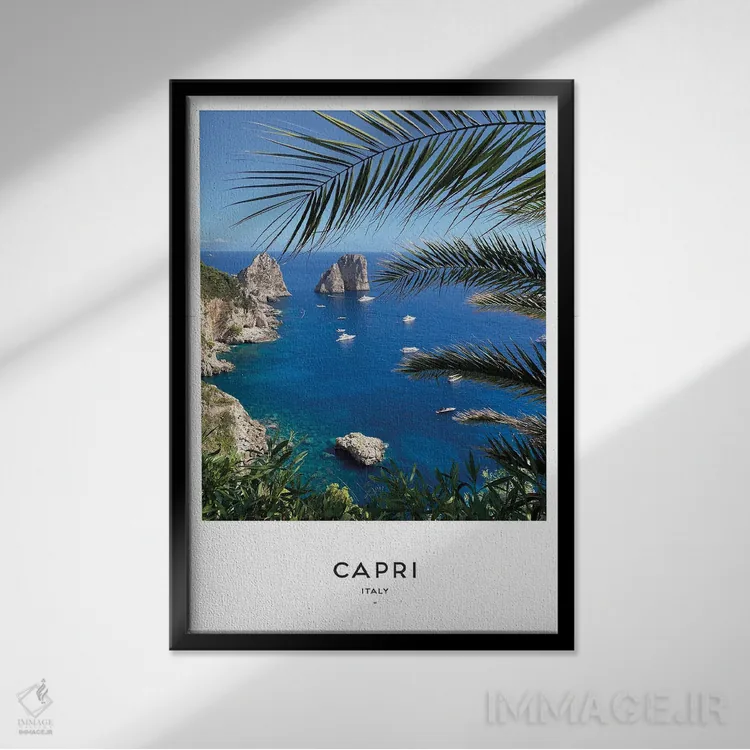 تابلو دکوراتیو کاپری ایتالیا اثر نائومی دیویس - نمای قابدار مشکی