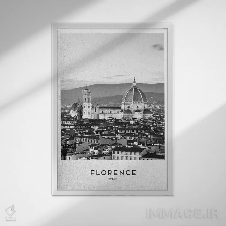 تابلو دکوراتیو فلورانس ایتالیا اثر نائومی دیویس - نمای قابدار سفید
