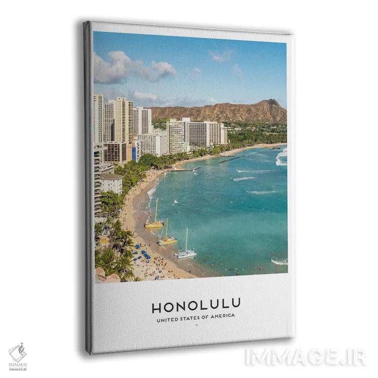 تابلو دکوراتیو هونولولو هاوایی اثر نائومی دیویس - نمای پرسپکتیو محصول