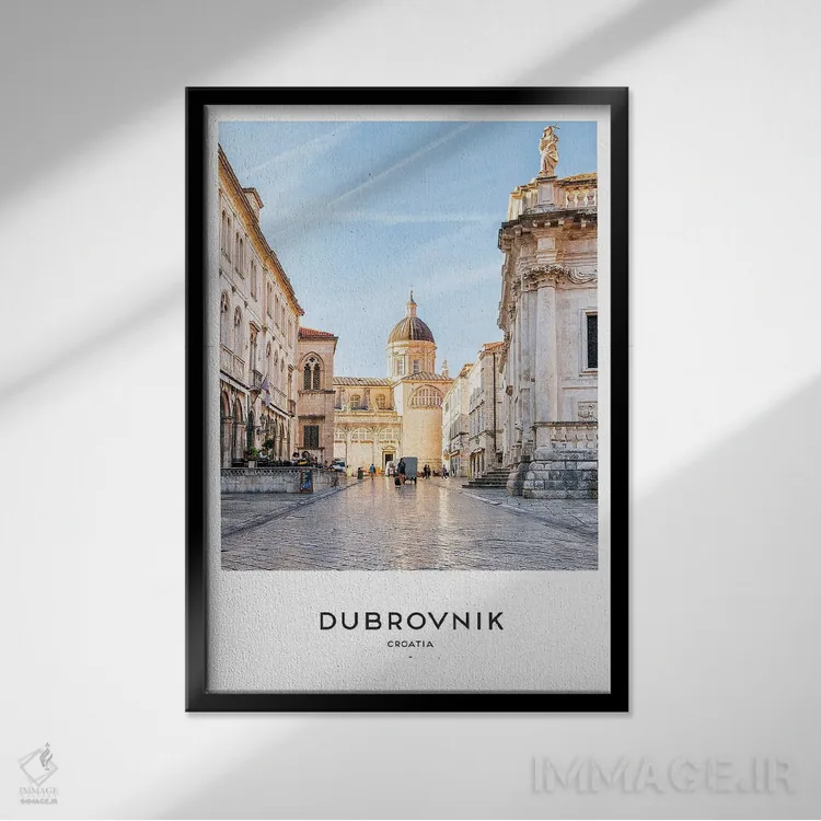 تابلو دکوراتیو دوبروونیک کرواسی اثر نائومی دیویس - نمای قابدار مشکی