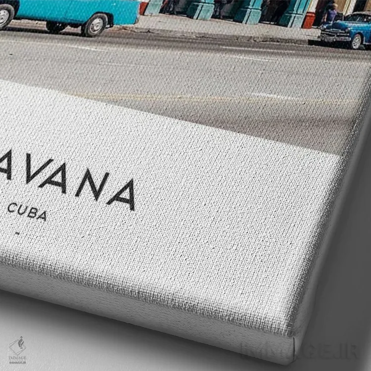 تابلو دکوراتیو هاوانا کوبا اثر نائومی دیویس - نمای نزدیک بافت بوم