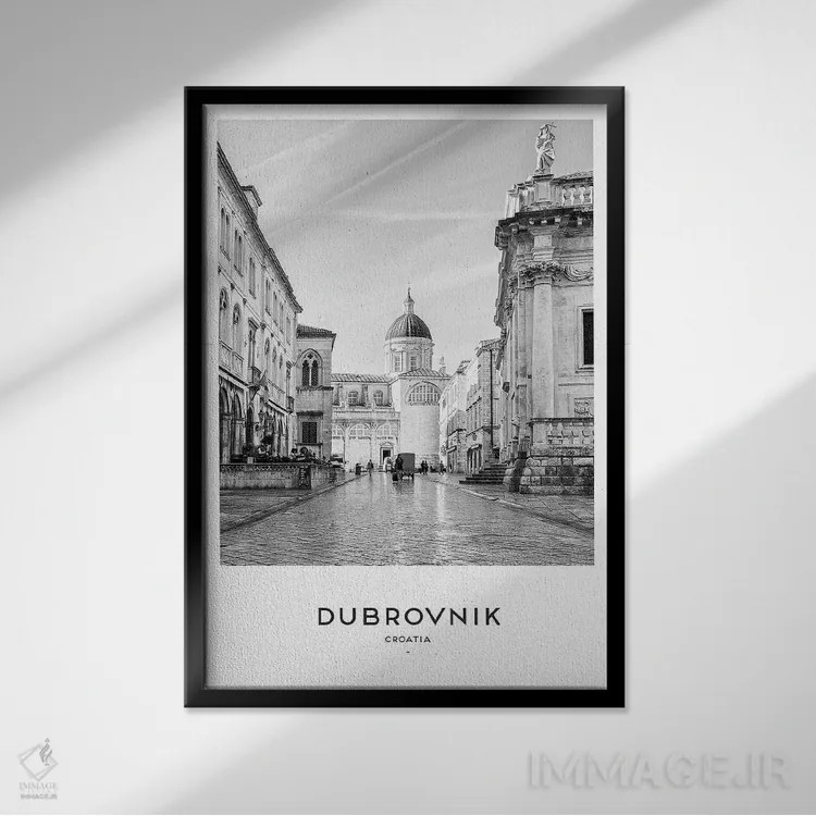 تابلو دکوراتیو دوبروونیک کرواسی اثر نائومی دیویس - نمای قابدار مشکی