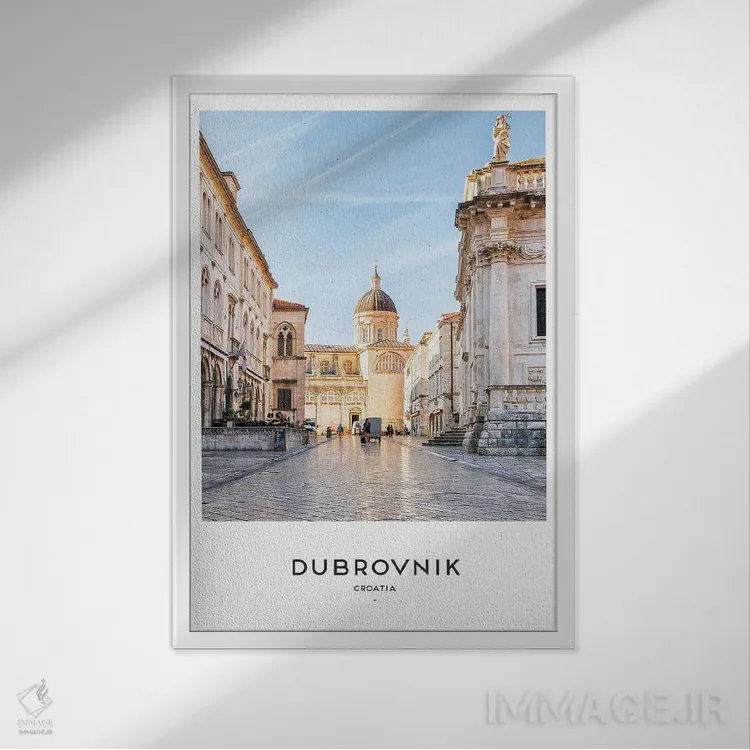 تابلو دکوراتیو دوبروونیک کرواسی اثر نائومی دیویس - نمای قابدار سفید