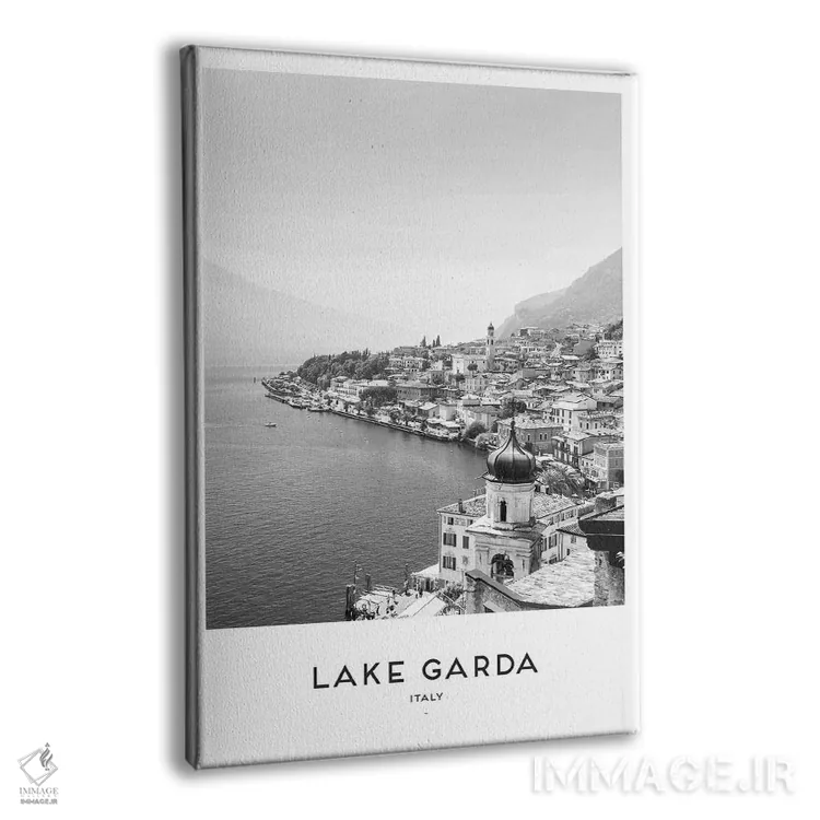 تابلو دکوراتیو دریاچه گاردا ایتالیا اثر نائومی دیویس - نمای پرسپکتیو محصول