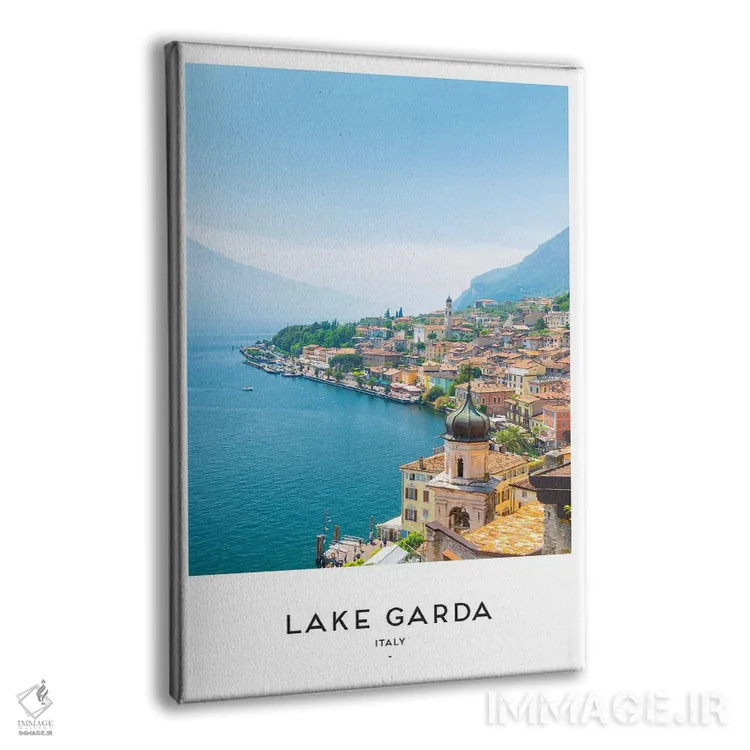 تابلو دکوراتیو دریاچه گاردا ایتالیا اثر نائومی دیویس - نمای پرسپکتیو محصول