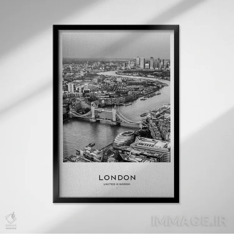 تابلو دکوراتیو لندن انگلستان اثر نائومی دیویس - نمای قابدار مشکی