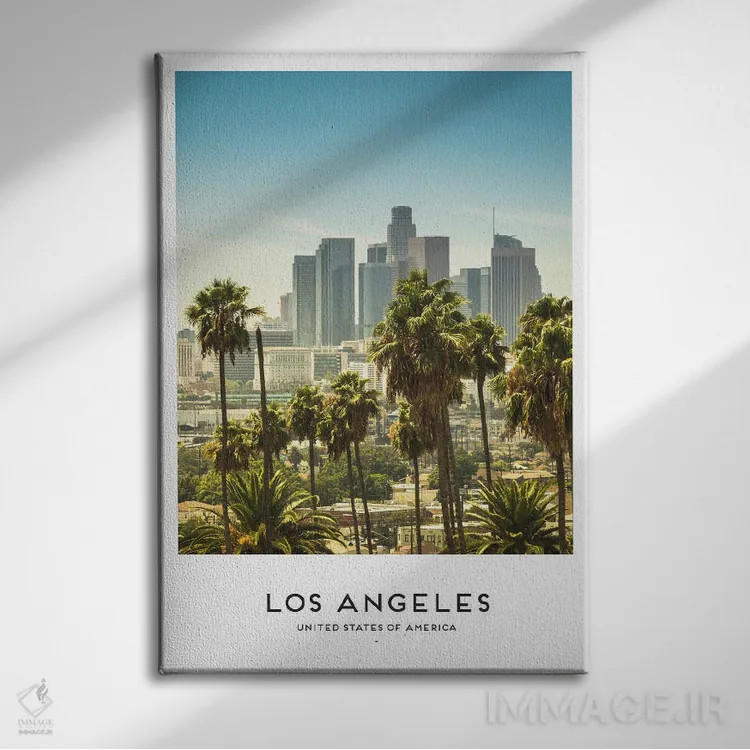 تابلو دکوراتیو لس آنجلس آمریکا اثر نائومی دیویس - نمای روبهرو روی دیوار