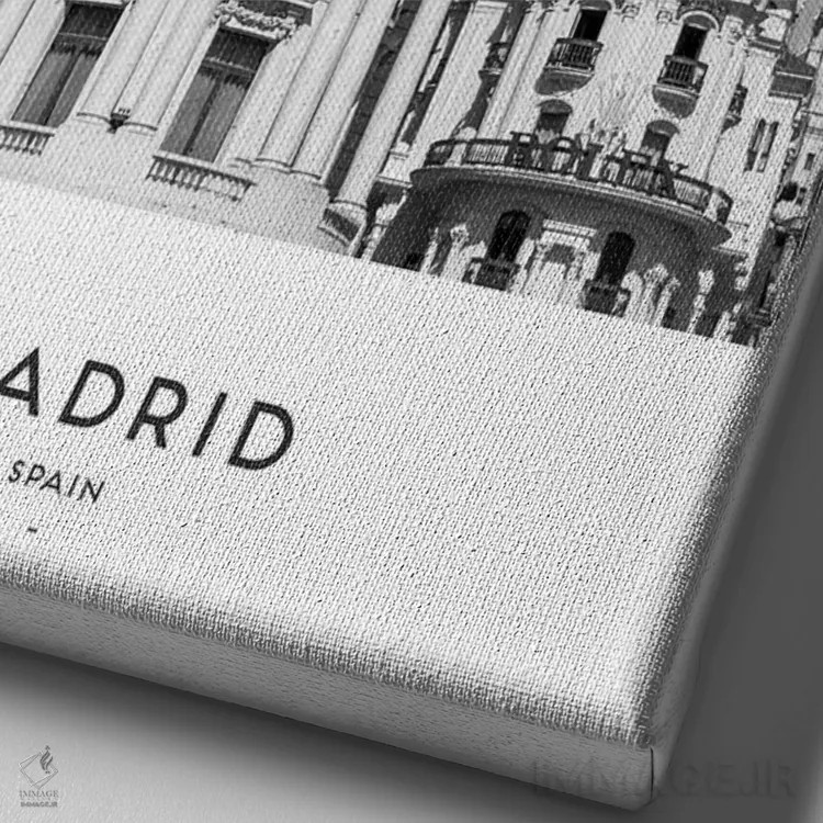 تابلو دکوراتیو مادرید اسپانیا اثر نائومی دیویس - نمای نزدیک بافت بوم