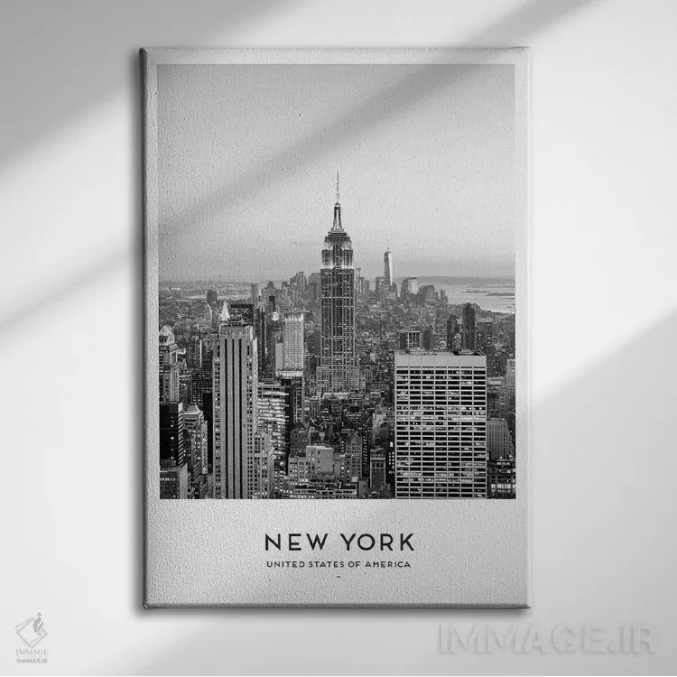 تابلو دکوراتیو نیویورک آمریکا اثر نائومی دیویس - نمای روبهرو روی دیوار