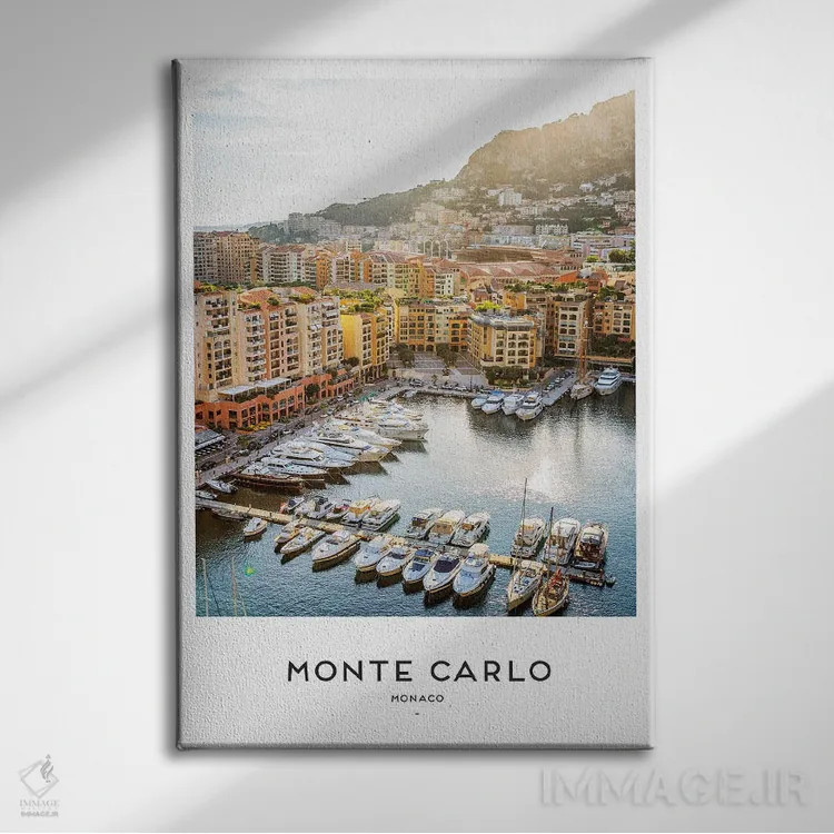 تابلو دکوراتیو مونت کارلو موناکو اثر نائومی دیویس - نمای روبهرو روی دیوار
