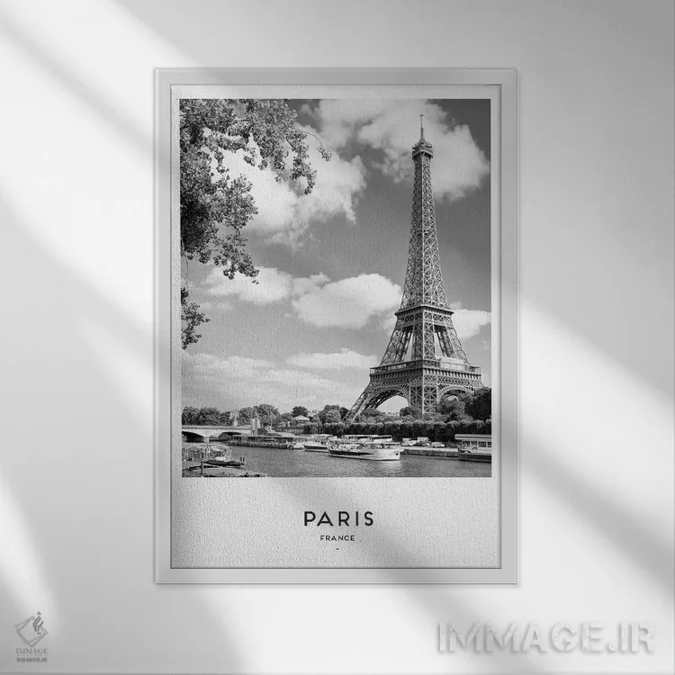 تابلو دکوراتیو پاریس فرانسه اثر نائومی دیویس - نمای قابدار سفید