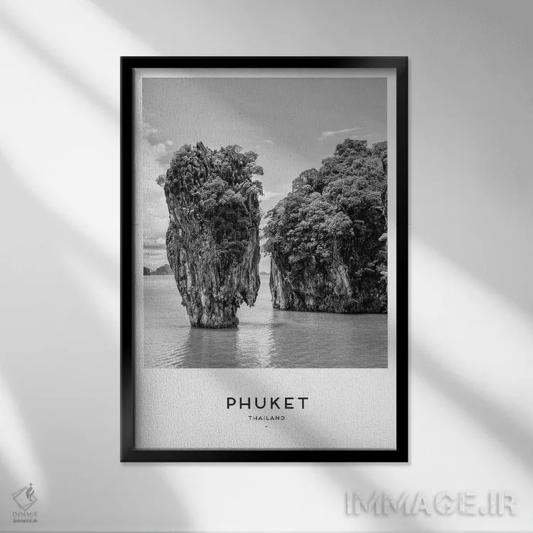 تابلو دکوراتیو پوکت تایلند اثر نائومی دیویس - نمای قابدار مشکی