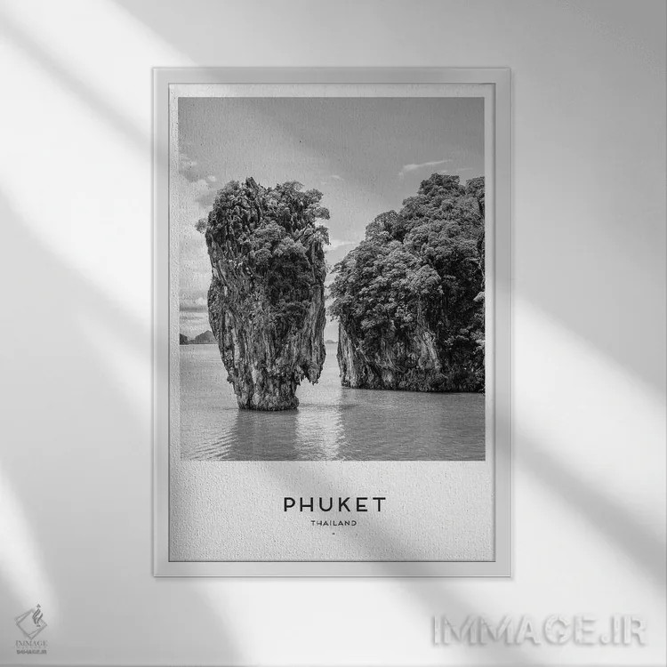 تابلو دکوراتیو پوکت تایلند اثر نائومی دیویس - نمای قابدار سفید