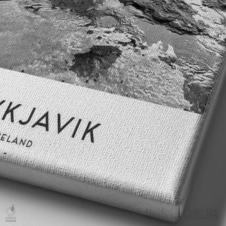 تابلو دکوراتیو ریکیاویک ایسلند اثر نائومی دیویس - نمای نزدیک بافت بوم