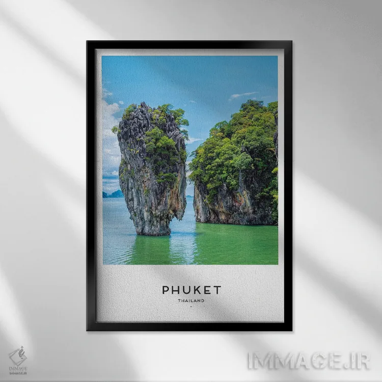 تابلو دکوراتیو پوکت تایلند اثر نائومی دیویس - نمای قابدار مشکی