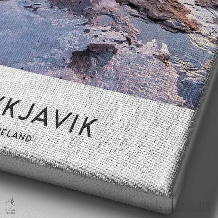 تابلو دکوراتیو ریکیاویک ایسلند اثر نائومی دیویس - نمای نزدیک بافت بوم