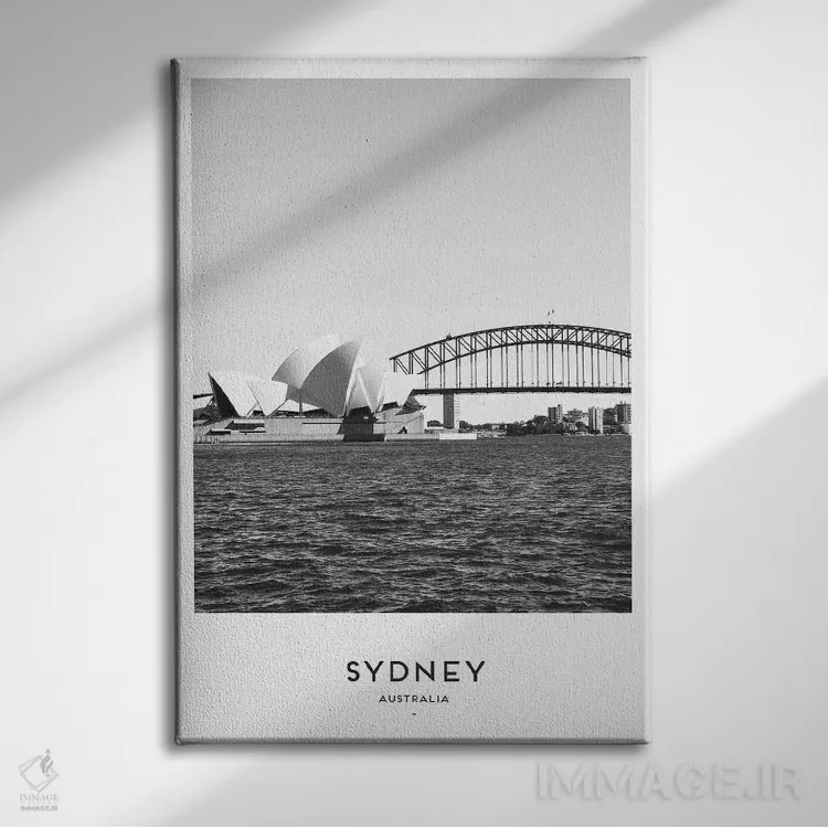 تابلو دکوراتیو سیدنی استرالیا اثر نائومی دیویس - نمای روبهرو روی دیوار