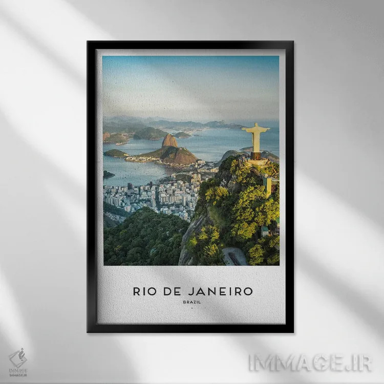 تابلو دکوراتیو ریو برزیل اثر نائومی دیویس - نمای قابدار مشکی