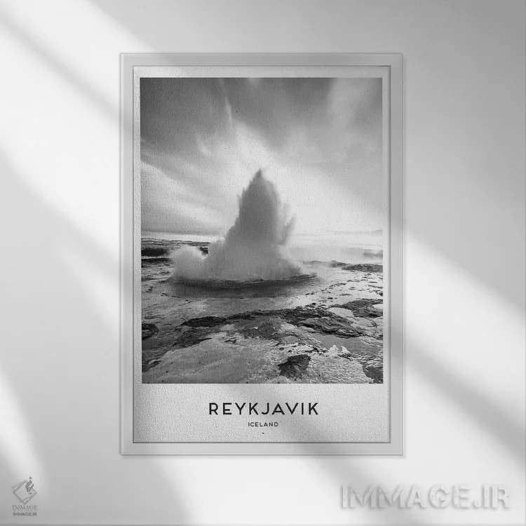 تابلو دکوراتیو ریکیاویک ایسلند اثر نائومی دیویس - نمای قابدار سفید