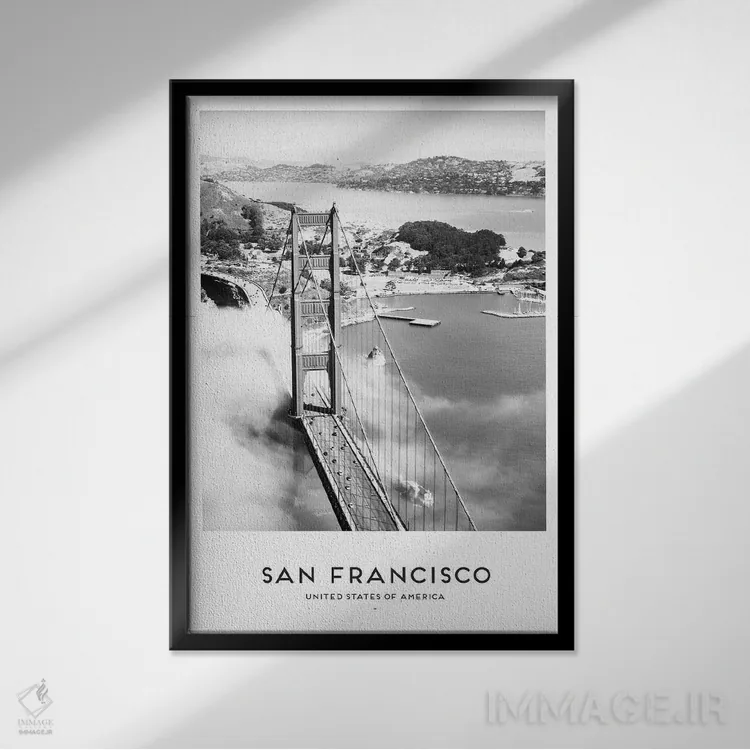 تابلو دکوراتیو سان فرانسیسکو اثر نائومی دیویس - نمای قابدار مشکی