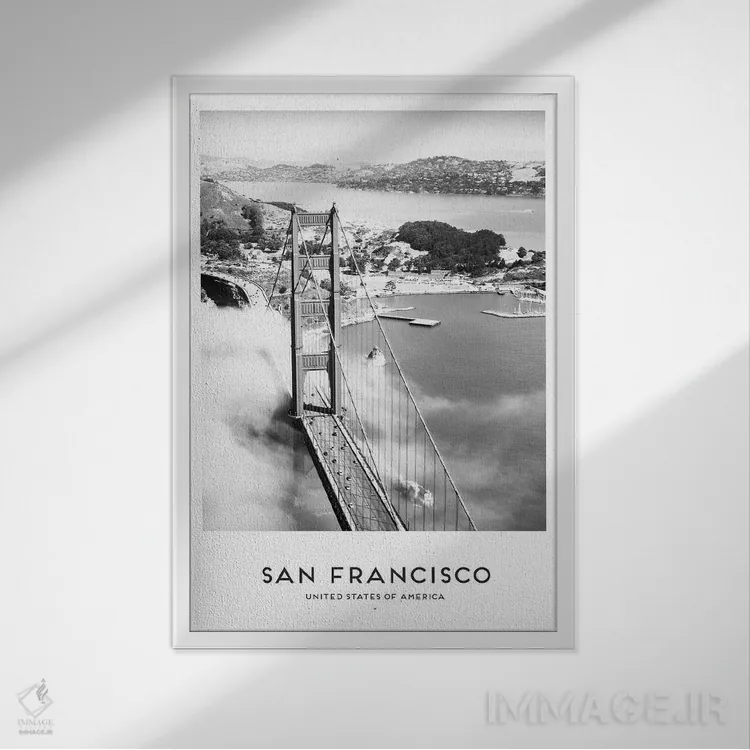 تابلو دکوراتیو سان فرانسیسکو اثر نائومی دیویس - نمای قابدار سفید