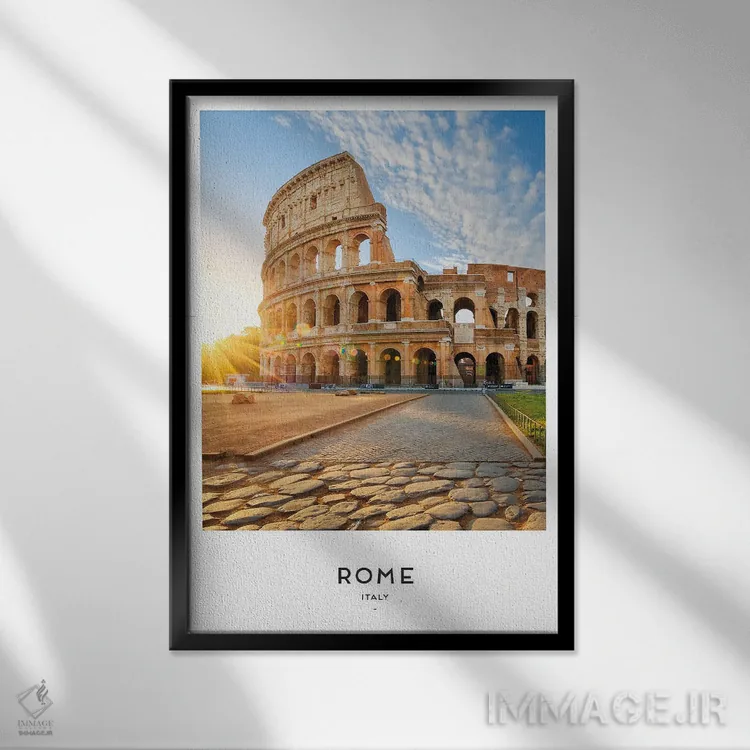 تابلو دکوراتیو رم ایتالیا اثر نائومی دیویس - نمای قابدار مشکی