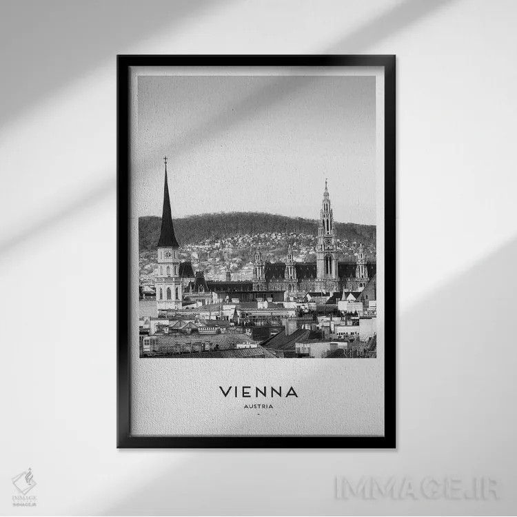 تابلو دکوراتیو وین اتریش اثر نائومی دیویس - نمای قابدار مشکی