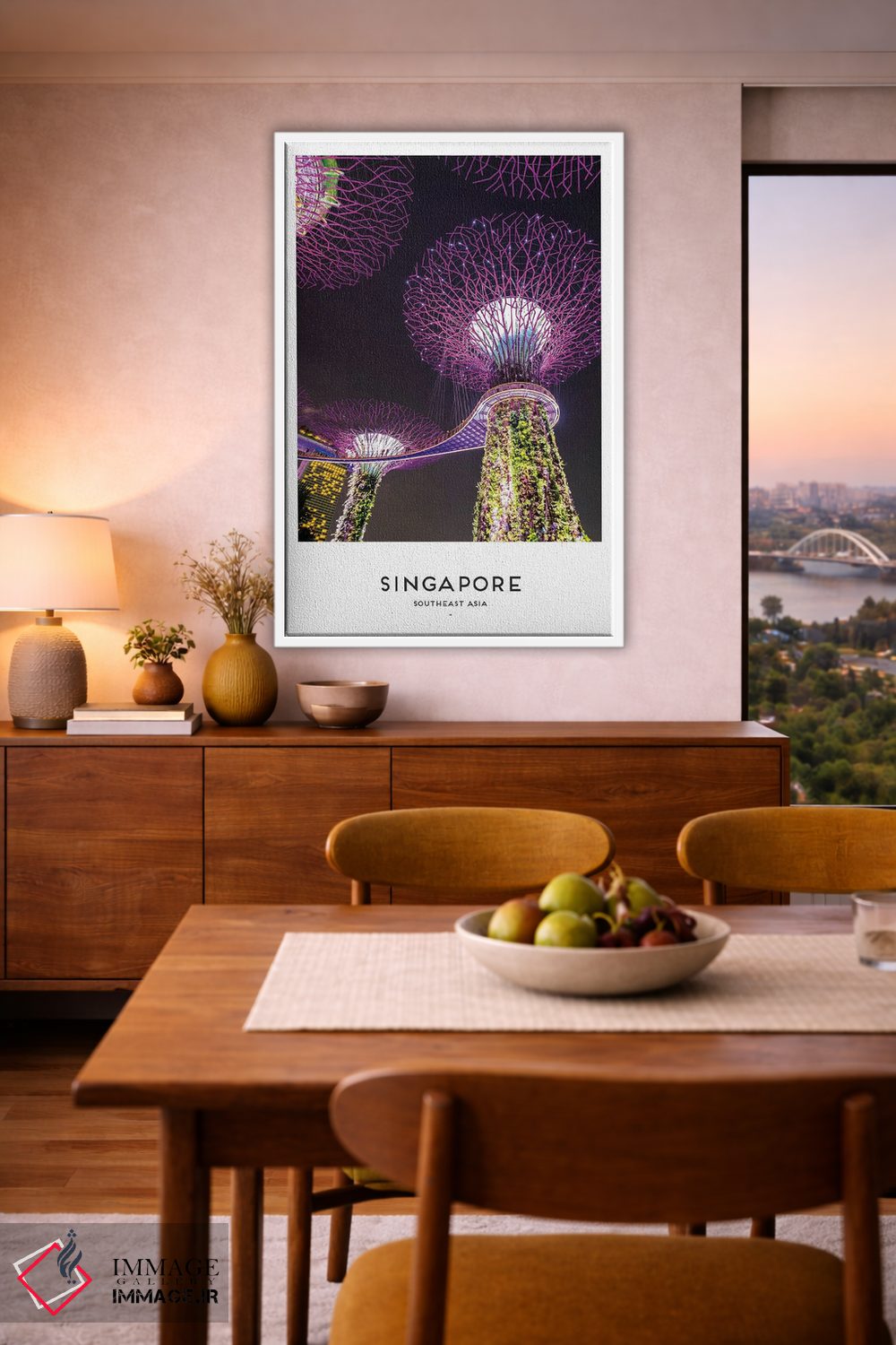 تابلو دکوراتیو سنگاپور اثر نائومی دیویس - D6W