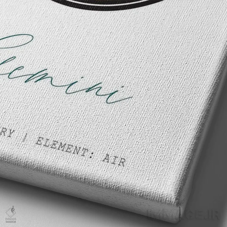 تابلو دکوراتیو صورت فلکی جوزا اثر نائومی دیویس - نمای نزدیک بافت بوم