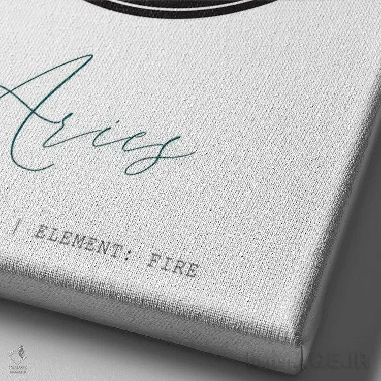 تابلو دکوراتیو صورت فلکی حمل اثر نائومی دیویس - نمای نزدیک بافت بوم