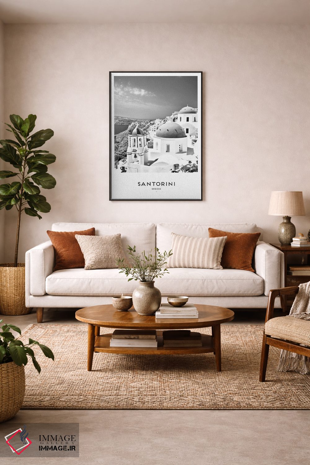 تابلو دکوراتیو سانتورینی یونان اثر نائومی دیویس - D4B